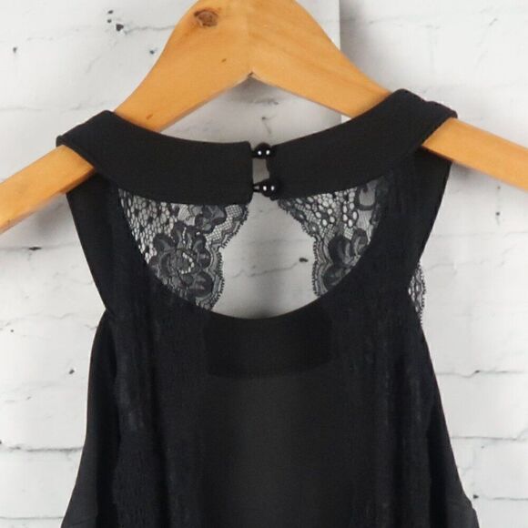 WINDSOR BLACK HIGH HALTER NECK BANDAGE DRESS WITH LACE & SHEER DETAIL SIZE 13 - Picture 7 of 10